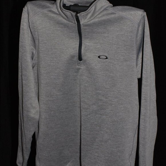 Oakley Mens Medium Shiny Gray Regular Fit Long Sleeve Sport Pullover Activewear - Picture 1 of 4